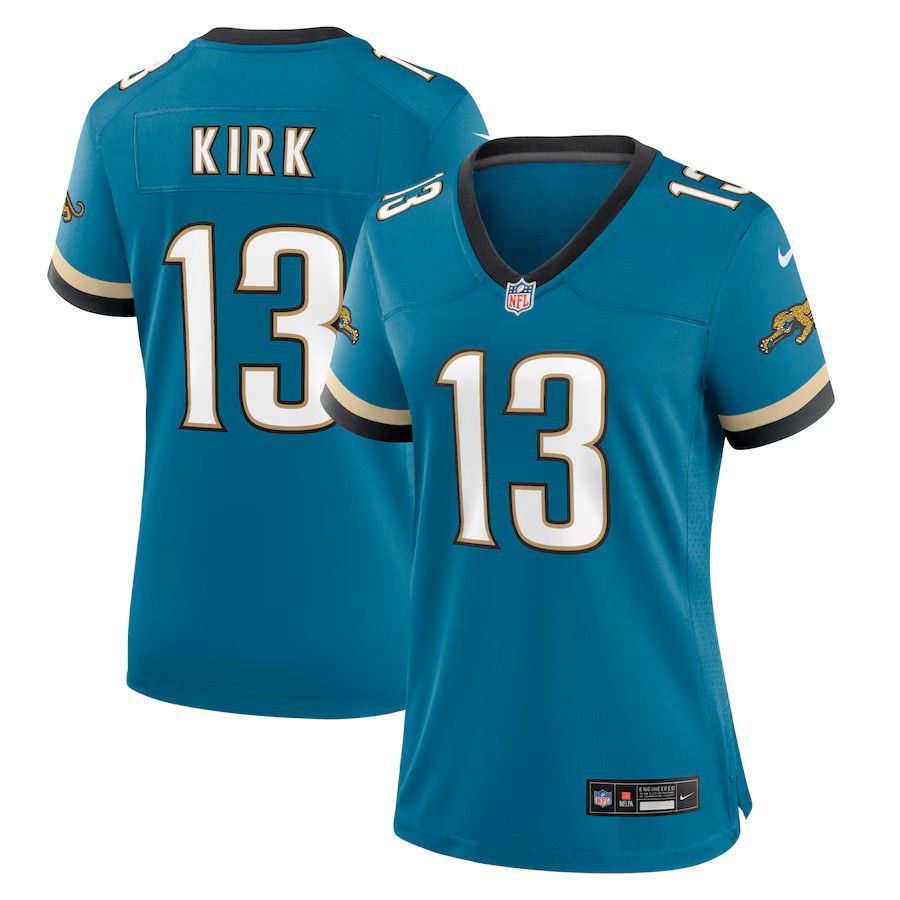 Women Jacksonville Jaguars #13 Christian Kirk Green Nike Throwback Game NFL Jersey->women nfl jersey->Women Jersey